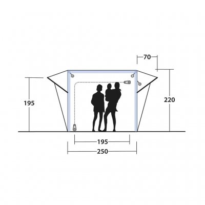 Height measurements for Outwell Cross PowerAir biltält