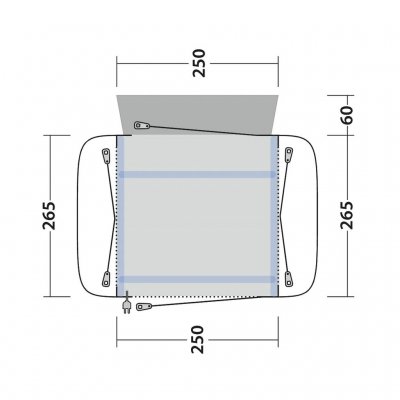 Floor plan for Outwell Cross PowerAir car tent