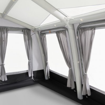 The awning is bright and spacious inside.