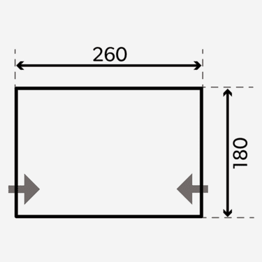 Dometic Winter AIR PVC 260 S Measurement sketch.