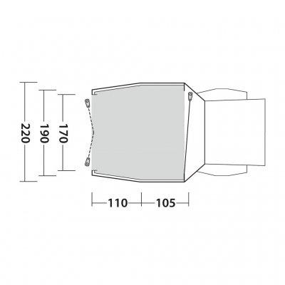 Floor plan for Outwell Dune SUV car tent