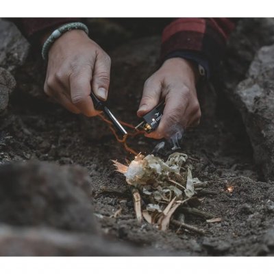Easy Camp fire steel, a pack-friendly tool for starting a fire or lighting your stove, whatever the weather.