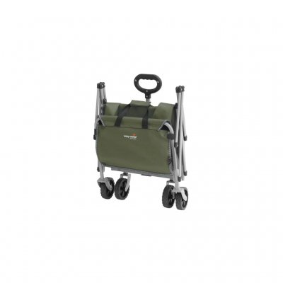 The cart folds out and folds away in just a few seconds.