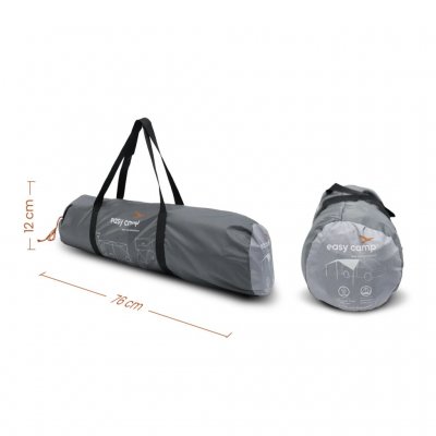 The car awning comes in a bag and is very pack-friendly. Perfect to keep in the back of the car during the summer.