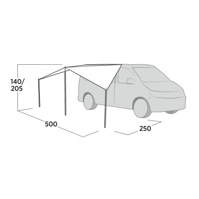 Dimensional drawing Easy Camp Lom Tri Sunroof