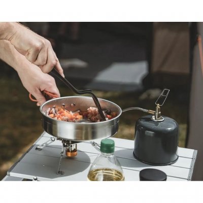 The cook set is stackable and perfect for longer trips.