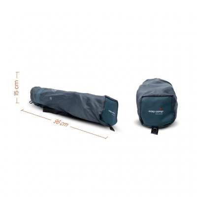 The camping chair folds down quickly and easily, and can be stored or transported in the included carry bag.