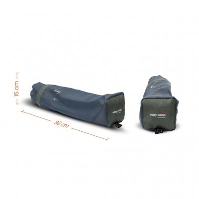 The camping chair folds down quickly and easily, and can be stored or transported in the included carry bag.