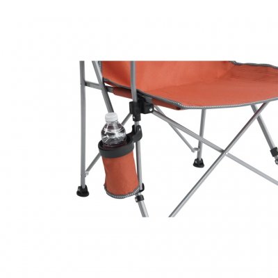 The chair has a practical cup holder.