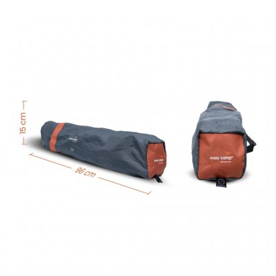 The camping chair folds down quickly and easily, and can be stored or transported in the included carry bag.