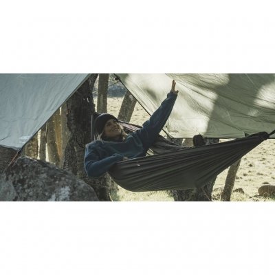 An extra-wide hammock spacious enough for two people to sleep in.