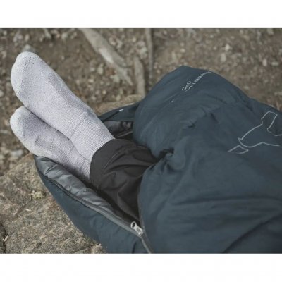 The sleeping bag can also be unzipped from the bottom.