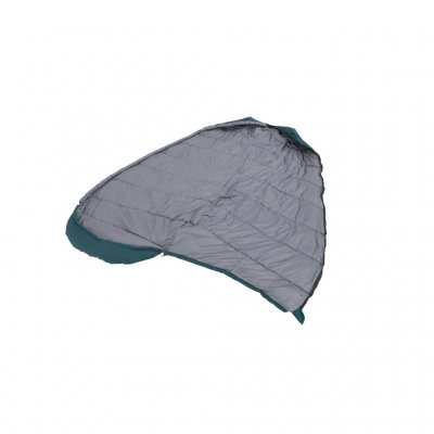 The sleeping bag can be fully unzipped and used as a duvet.