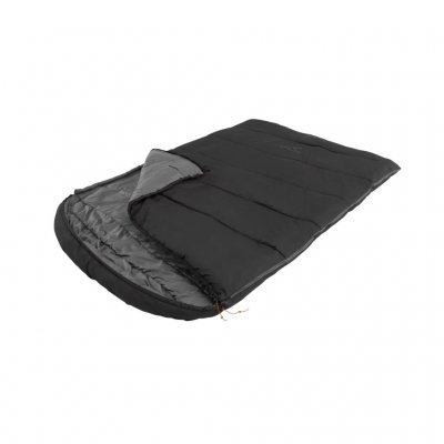 Spacious double sleeping bag for 2–3 seasons that can be fully opened and used as a duvet, or separated into two single sleeping