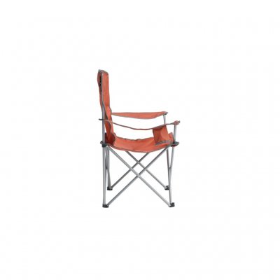 The Spruce Arm Chair Clay Red is a durable and foldable chair, perfect for camping.