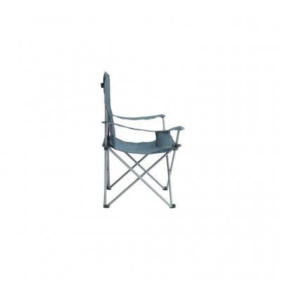 The Spruce Arm Chair Fjord Blue is a durable and foldable chair, perfect for camping.