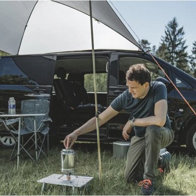 Awning with extra headroom for vans, caravans and smaller motorhomes, measuring 2.5 x 2.5 metres.