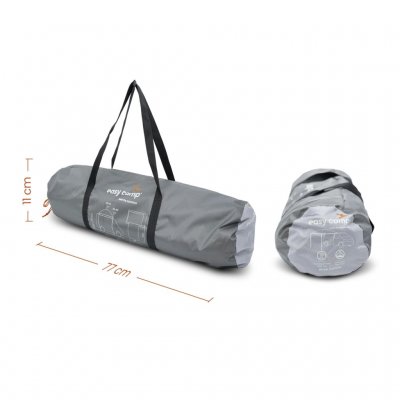 The car awning comes in a bag and is very easy to pack. Perfect to keep in the back of the car during summer.