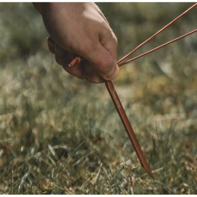 The V-shape makes it easy to anchor the tent securely on rocky ground or in soil.