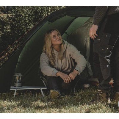 A low chair that is ideal for tent porches or for cooking close to the ground.