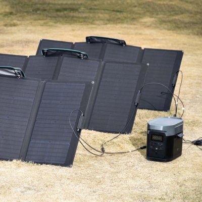 EcoFlow 160W solar panel with Eco Flow Delta Power Station