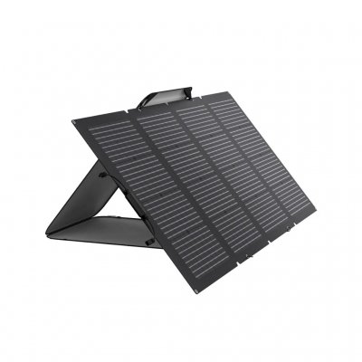 The bag for the solar panel is also used as a tool to get a good tilt toward the sun.
