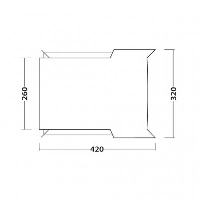 Dimensions from above Outwell Fastlane 300.