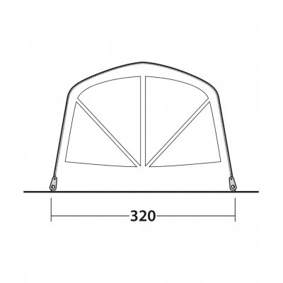 Sketch for the front of the Outwell Florida 5 Air family tent