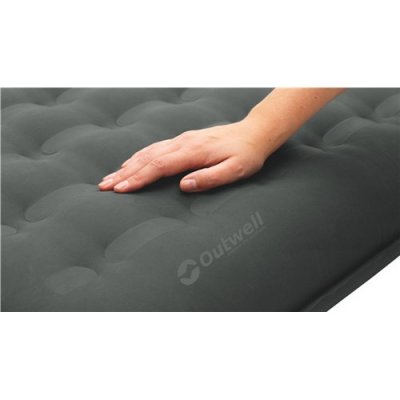 Air mattress with an outer layer of soft polyester for a comfortable feel.