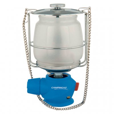 Handy gas lamp with piezo ignition and powerful output (10-80W)