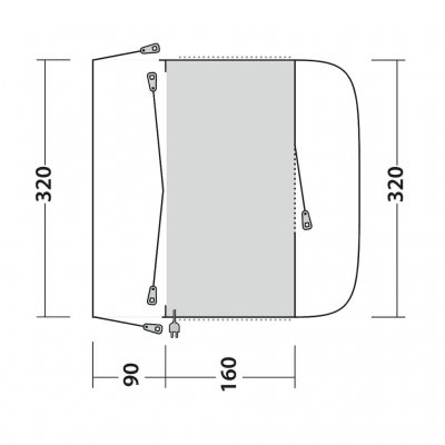 Floor plan for Outwell Fresno car tent