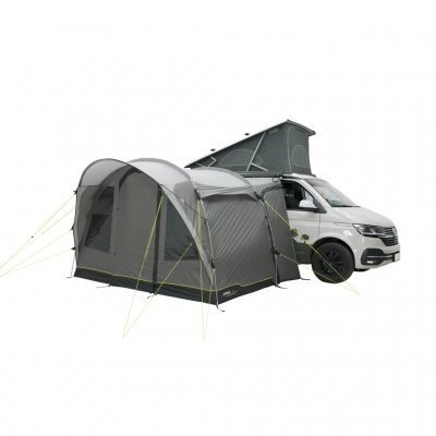 Outwell Fresno is a flexible car tent that attaches to the back of the car, to the side of the car or is used independently