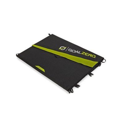 Goal Zero Nomad 100 folds up and takes up little space in the pack.