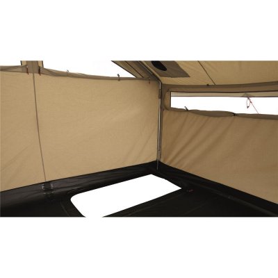 Opening in the floor and roof penetration for tent fireplaces at Robens Prospector Shack.