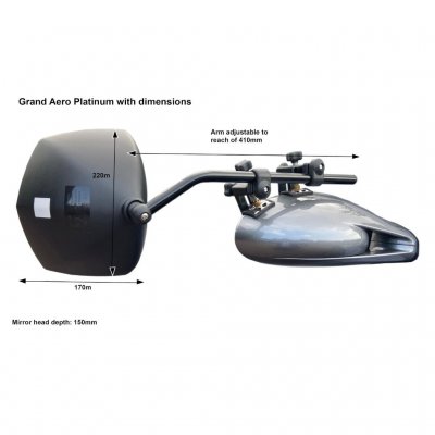 Dimensions for the rearview mirror