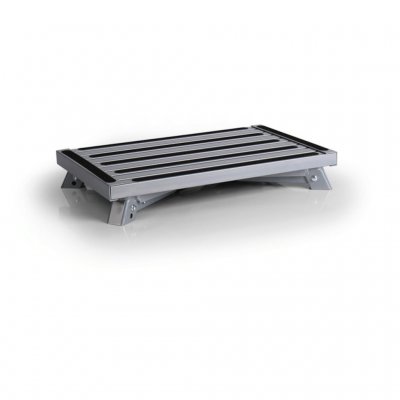 The legs can be folded under the step for a small pack size