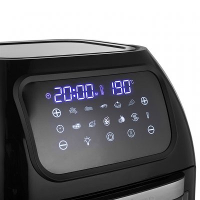 Digital display with touch screen and 10 pre-programmed cooking programs