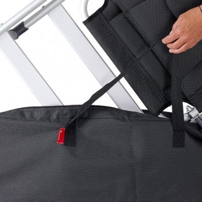 Proper handles make the bag manageable even with camping chairs in it.