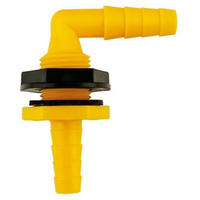 Lilie angled fitting for fresh water tank for caravan and motorhome