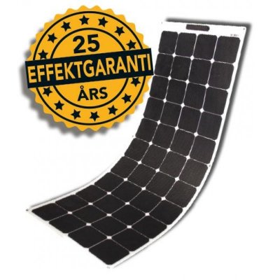 120W flat solcell. Böjdbar, justeringsbar