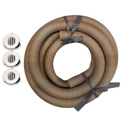 25-inch (5 m) duct + 3 vents for flexibly conveying cold or warm air to specific locations.