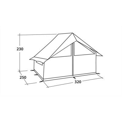 Dimensional sketch for the Robens Prospector Shack tent