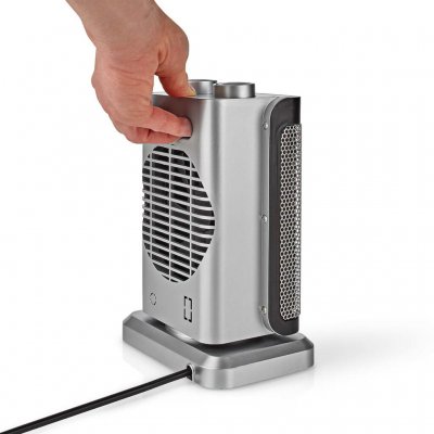 Back view of the Nedis fan heater for tents, awnings, caravans, and motorhomes.