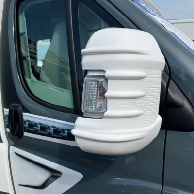Milenco mirror cover in white for Fiat Ducato from 2025