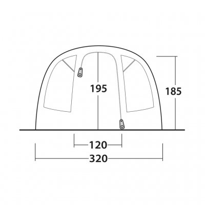 Door sketch for the family tent Outwell Ohio 5 TC