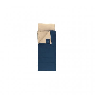 Very warm and spacious camping sleeping bag with built-in pillow.