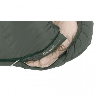 Outwell Convertible Junior Dusty Green – warm kids sleeping bag with double layer filling and adjustable length.