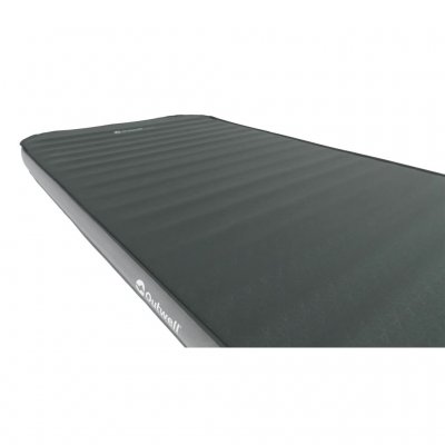 The sleeping mat has a surface made of soft, stretchy material that is comfortable to lie on.