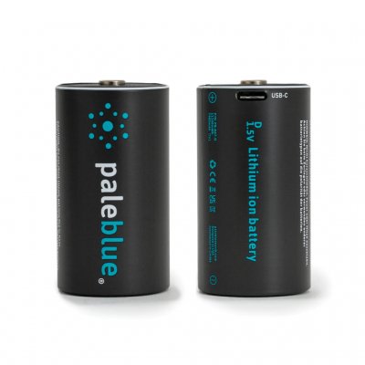 Pale blue D USB-C rechargeable batteries