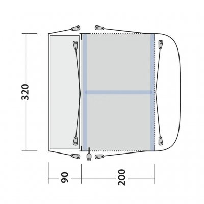 Floor plan for Outwell Park PowerAir car tent